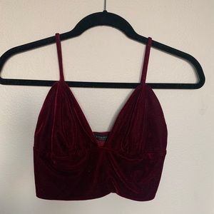 Solemio Los Angeles Red Velvet Crop Top Size S
